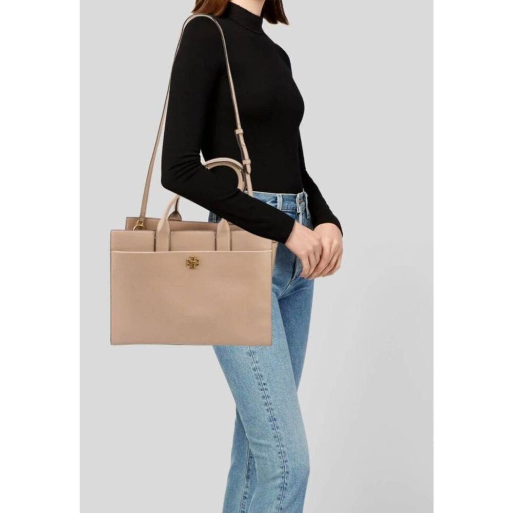 TORY BURCH Kira Tan Leather Tote - Picture 2 of 16